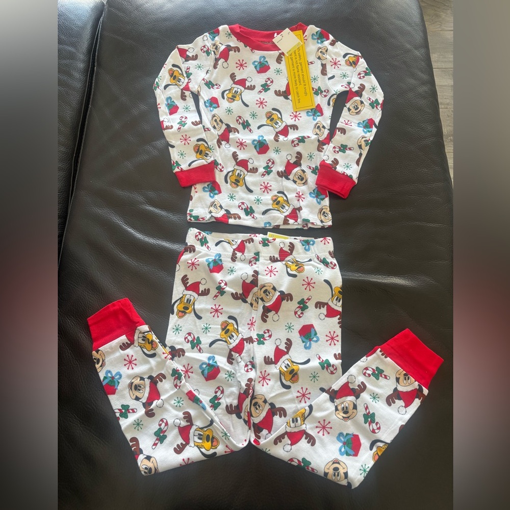 Disney Festive Holiday Snug Fit Pajamas Set Size 4T - Picture 2 of 5